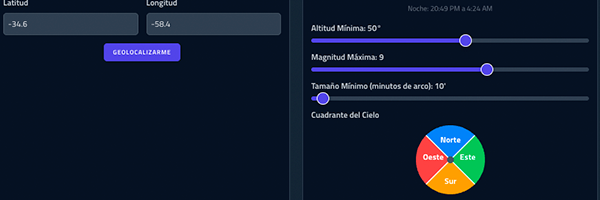 Búsqueda por Fecha, Altura y Cuadrante